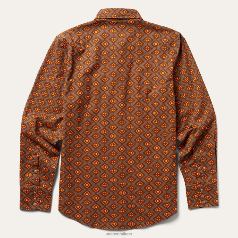 Stetson camicia western con dorso a diamante 6BP6J369 abbigliamento arancia uomini