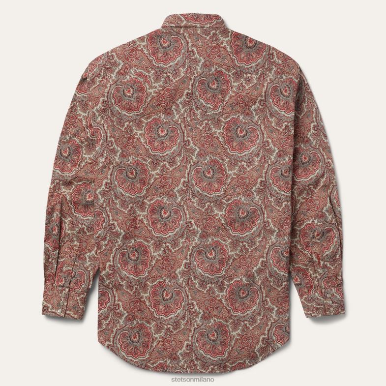 Stetson camicia western con motivo cachemire 6BP6J346 abbigliamento rosso uomini