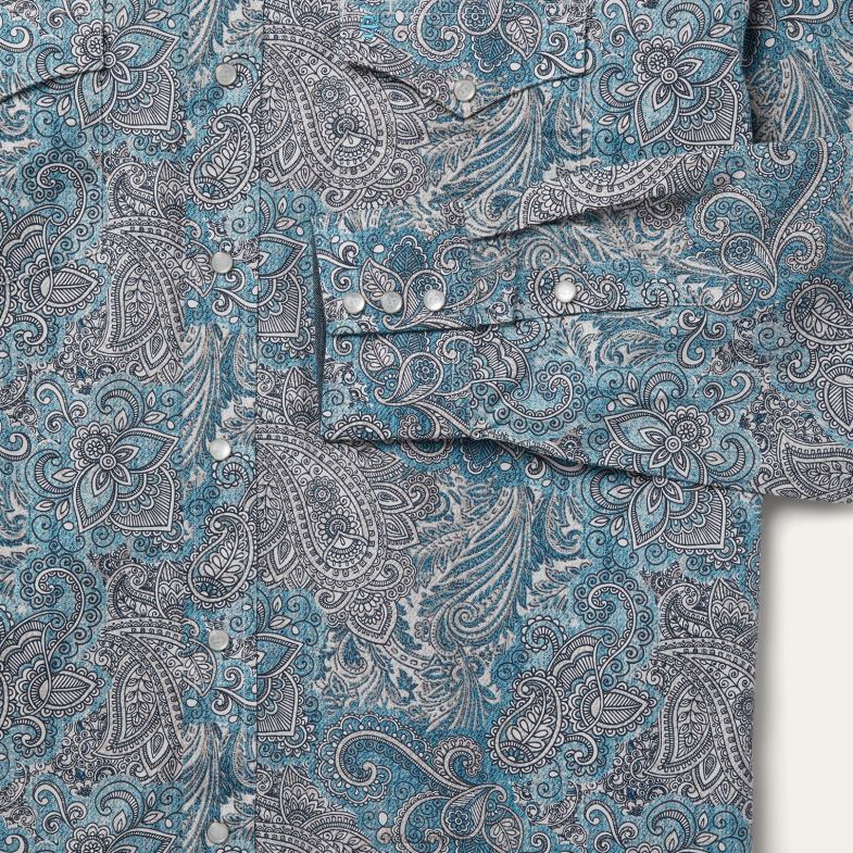 Stetson camicia western con motivo cachemire 6BP6J358 abbigliamento verde uomini