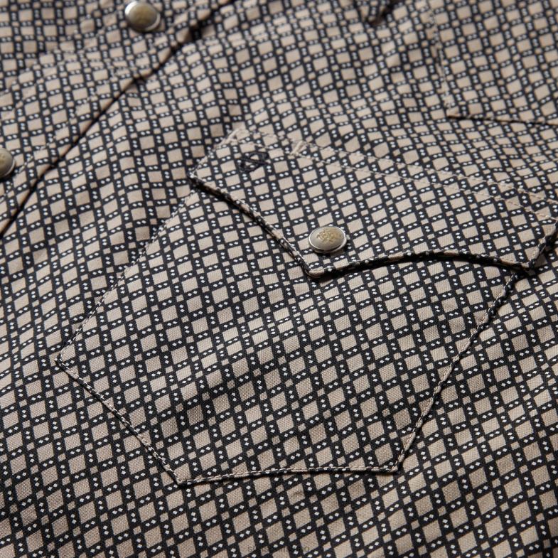 Stetson camicia western con stampa di diamanti 6BP6J324 abbigliamento marrone uomini