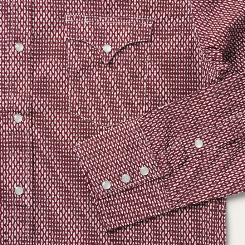 Stetson camicia western con stampa di diamanti rotti 6BP6J310 abbigliamento rosso uomini