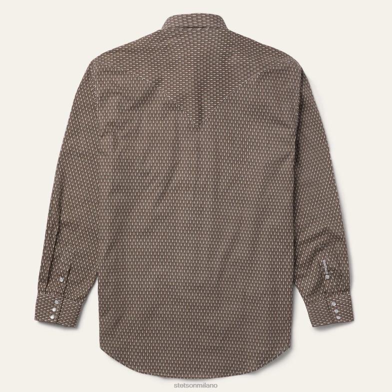 Stetson camicia western con stampa di frecce 6BP6J350 abbigliamento grigio uomini