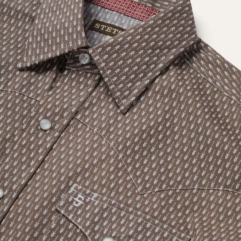 Stetson camicia western con stampa di frecce 6BP6J350 abbigliamento grigio uomini