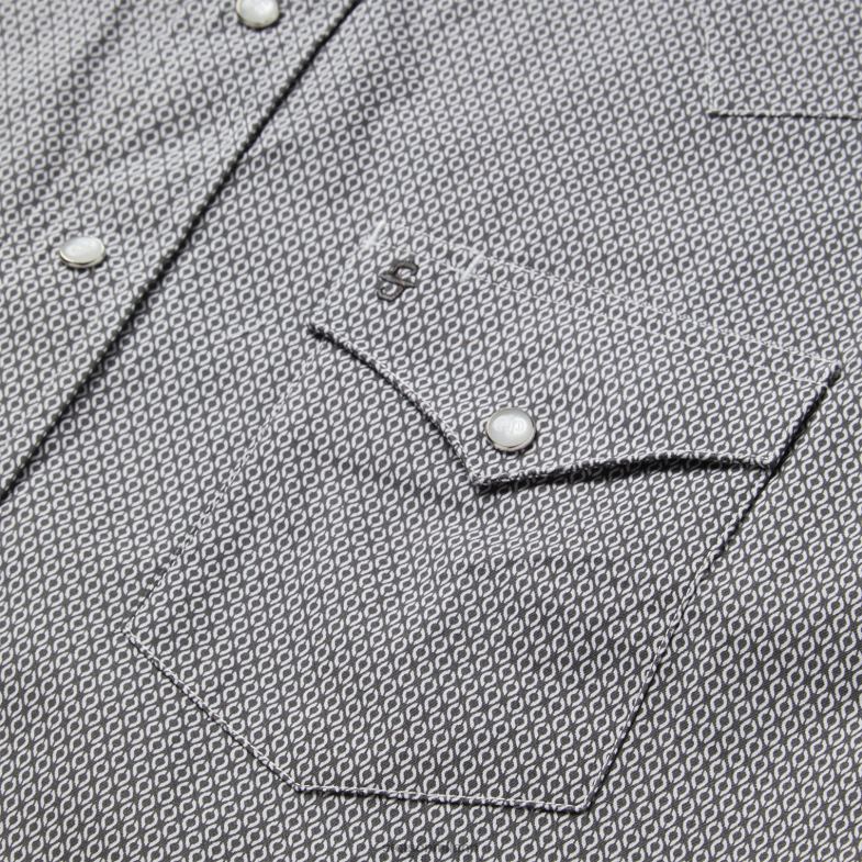 Stetson camicia western con stampa geo 6BP6J332 abbigliamento grigio uomini