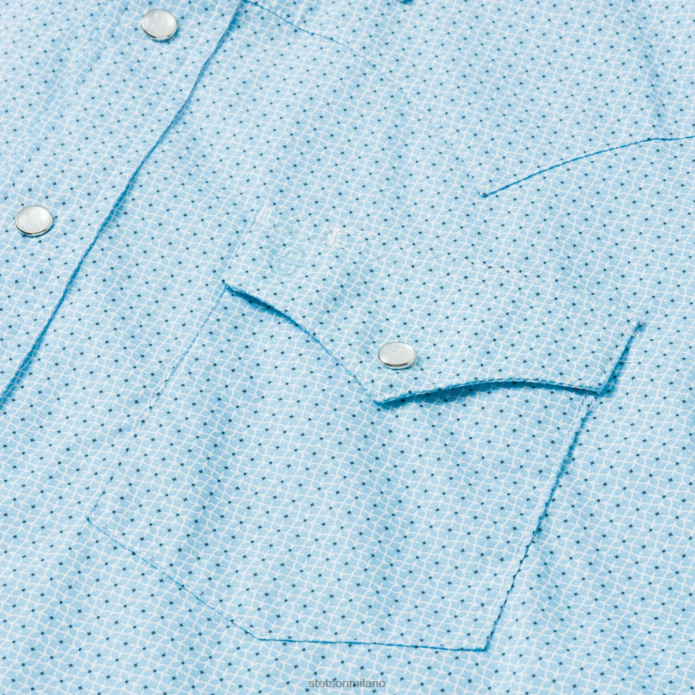 Stetson camicia western con stampa reticolare 6BP6J370 abbigliamento blu uomini