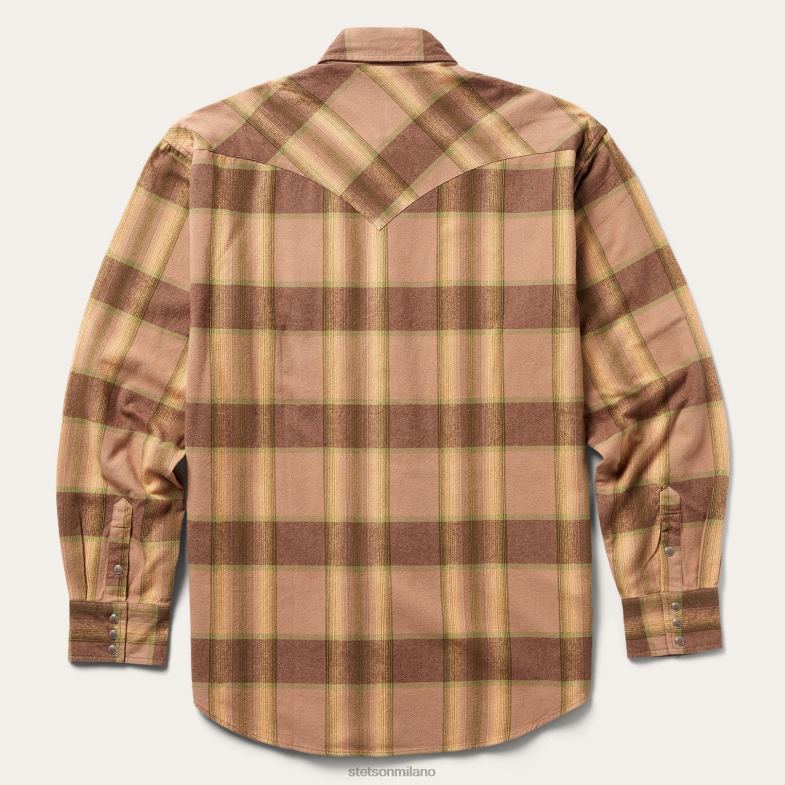 Stetson camicia western in flanella 6BP6J340 abbigliamento marrone uomini