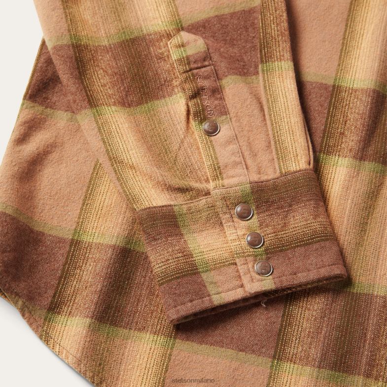 Stetson camicia western in flanella 6BP6J340 abbigliamento marrone uomini