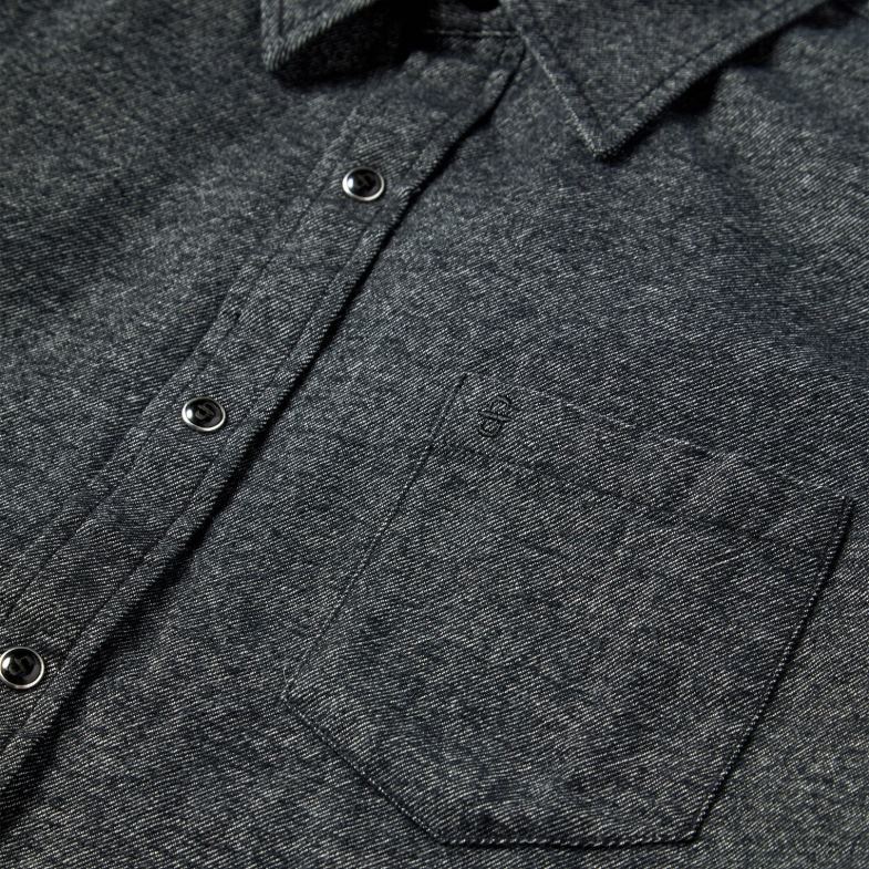 Stetson camicia western in twill spazzolato 6BP6J348 abbigliamento nero uomini