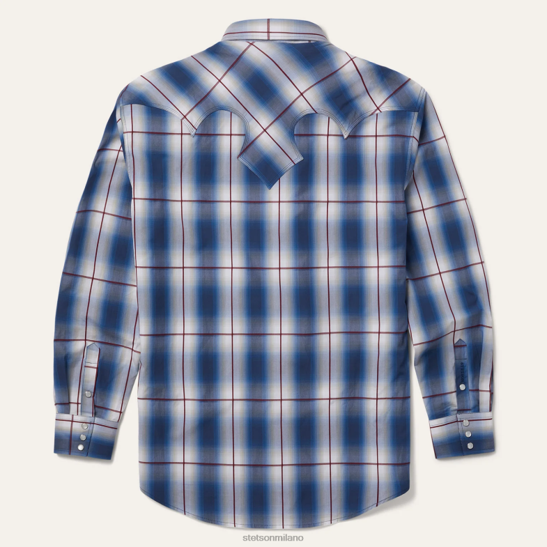 Stetson camicia western ombre 6BP6J359 abbigliamento blu uomini