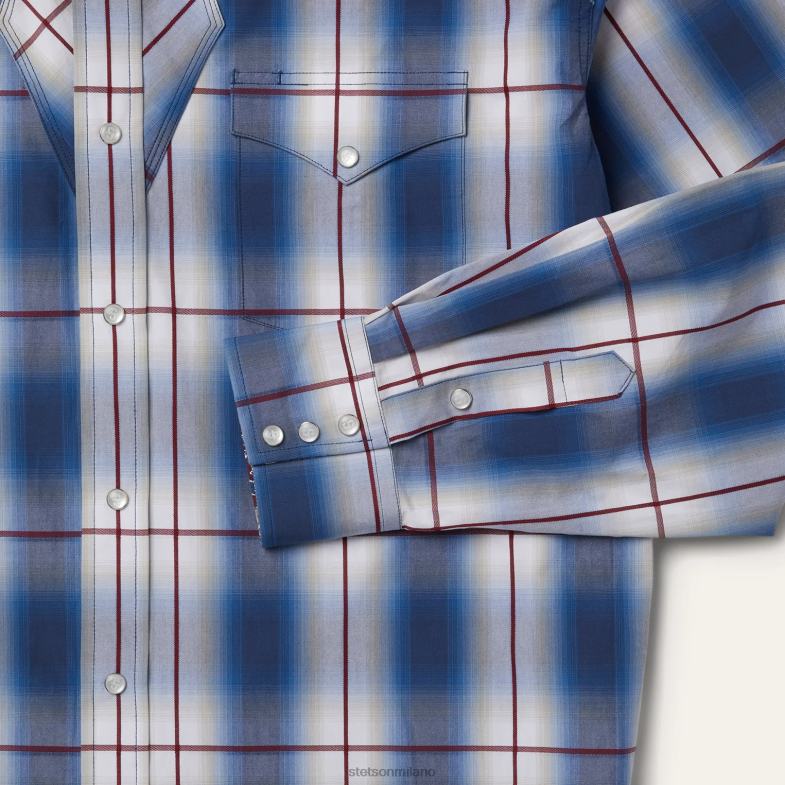 Stetson camicia western ombre 6BP6J359 abbigliamento blu uomini