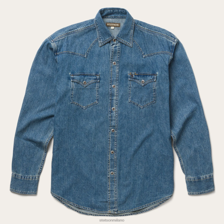 Stetson classica camicia di jeans 6BP6J347 abbigliamento blu uomini