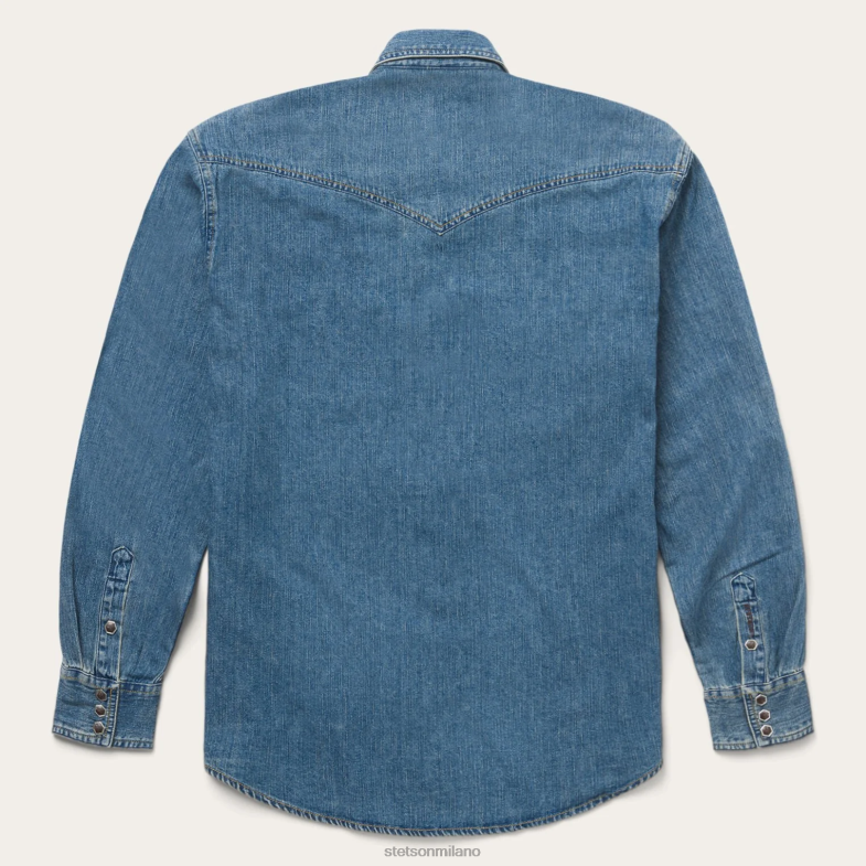 Stetson classica camicia di jeans 6BP6J347 abbigliamento blu uomini