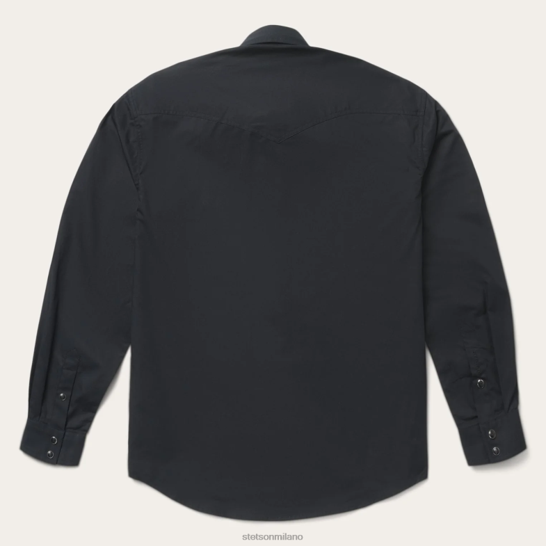 Stetson classica camicia western 6BP6J299 abbigliamento nero uomini