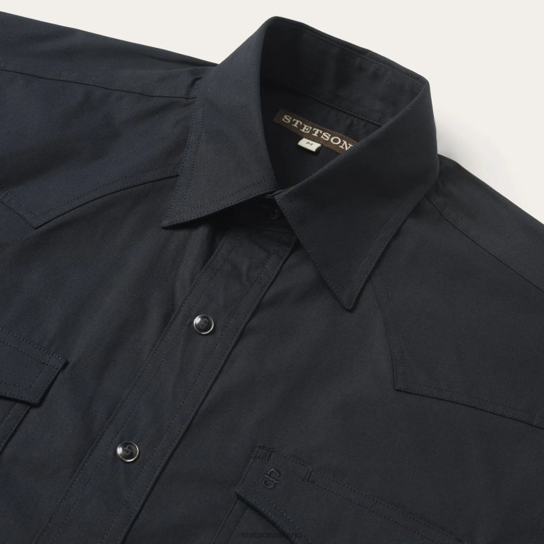 Stetson classica camicia western 6BP6J299 abbigliamento nero uomini