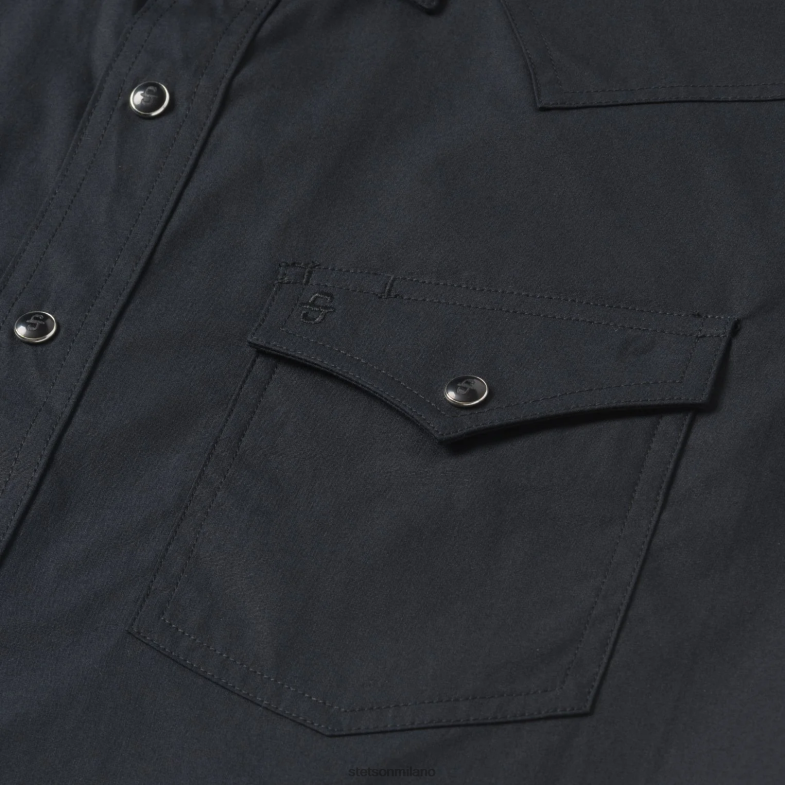 Stetson classica camicia western 6BP6J299 abbigliamento nero uomini