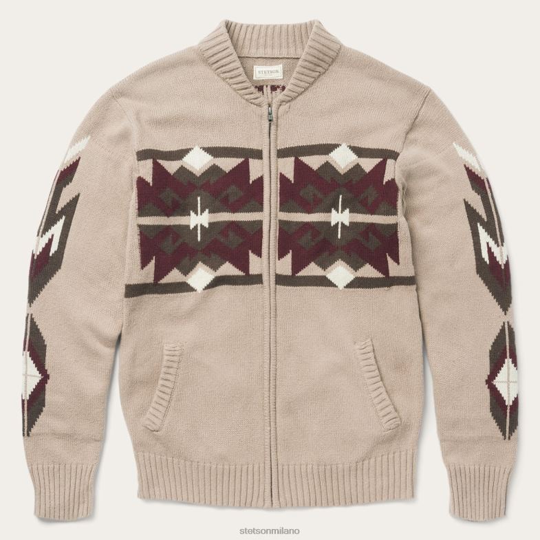 Stetson cardigan azteco grigio 6BP6J405 abbigliamento marrone uomini