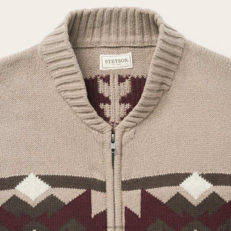 Stetson cardigan azteco grigio 6BP6J405 abbigliamento marrone uomini
