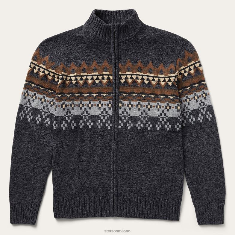 Stetson cardigan occidentale 6BP6J397 abbigliamento grigio uomini