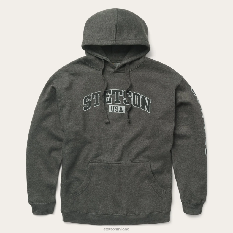 Stetson Felpa con cappuccio in pile grigio erica 6BP6J411 abbigliamento grigio uomini