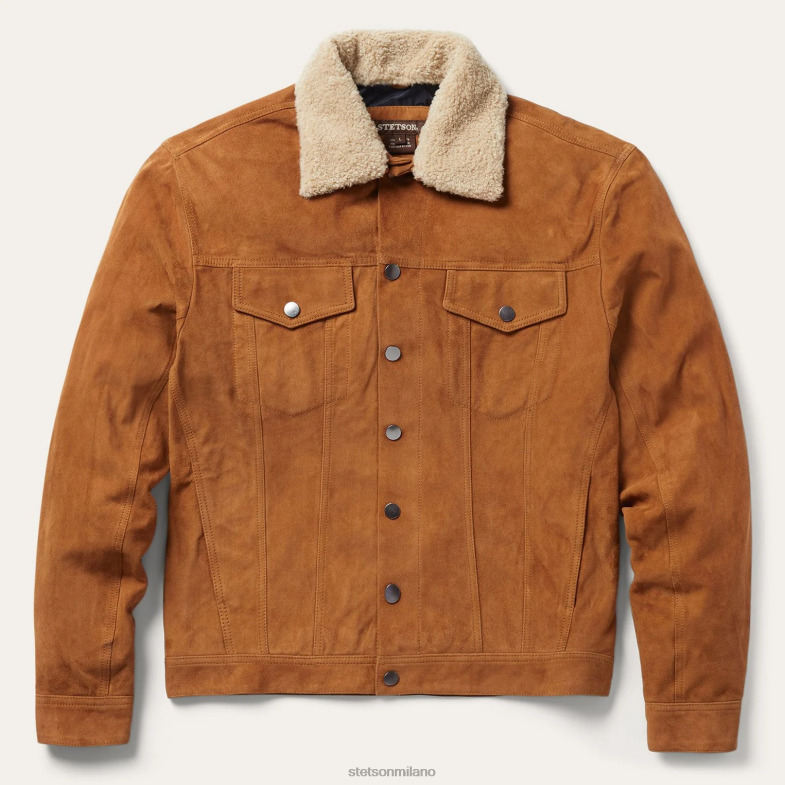 Stetson giacca classica in pelle scamosciata 6BP6J392 abbigliamento abbronzatura uomini