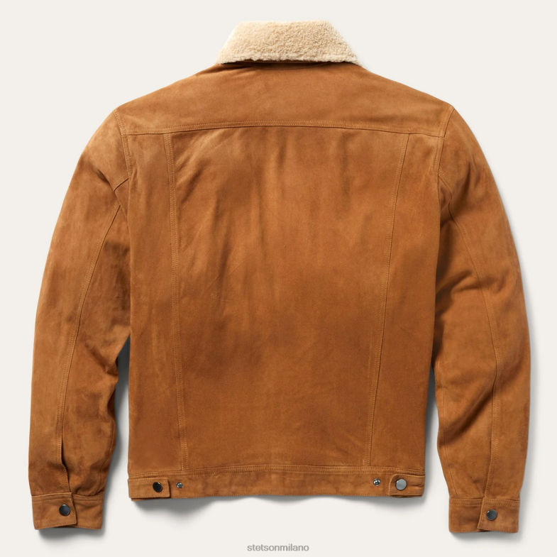 Stetson giacca classica in pelle scamosciata 6BP6J392 abbigliamento abbronzatura uomini