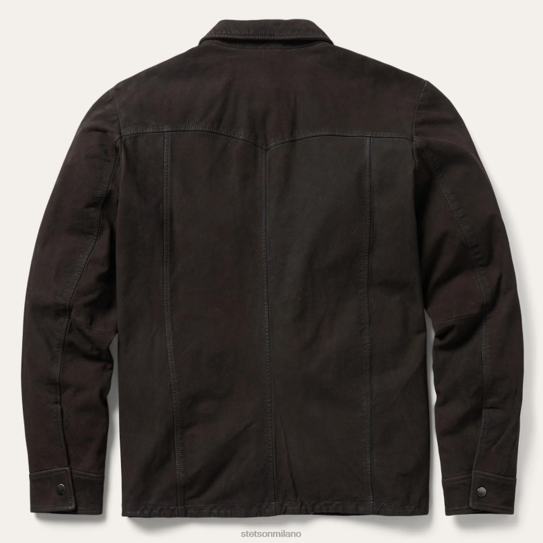 Stetson giacca da camicia western in pelle 6BP6J413 abbigliamento marrone uomini