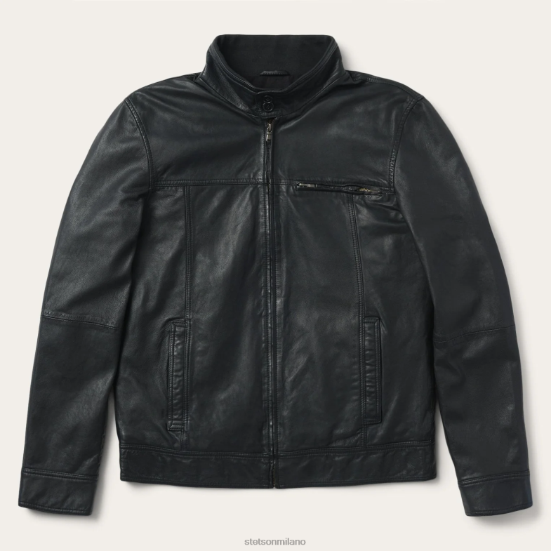 Stetson giacca di pelle 6BP6J398 abbigliamento nero uomini