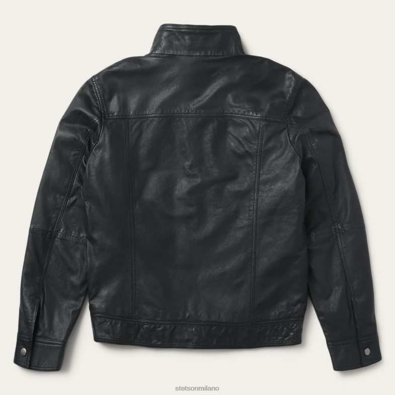 Stetson giacca di pelle 6BP6J398 abbigliamento nero uomini