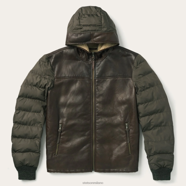 Stetson novità giacca in pelle scamosciata solida 6BP6J399 abbigliamento marrone uomini