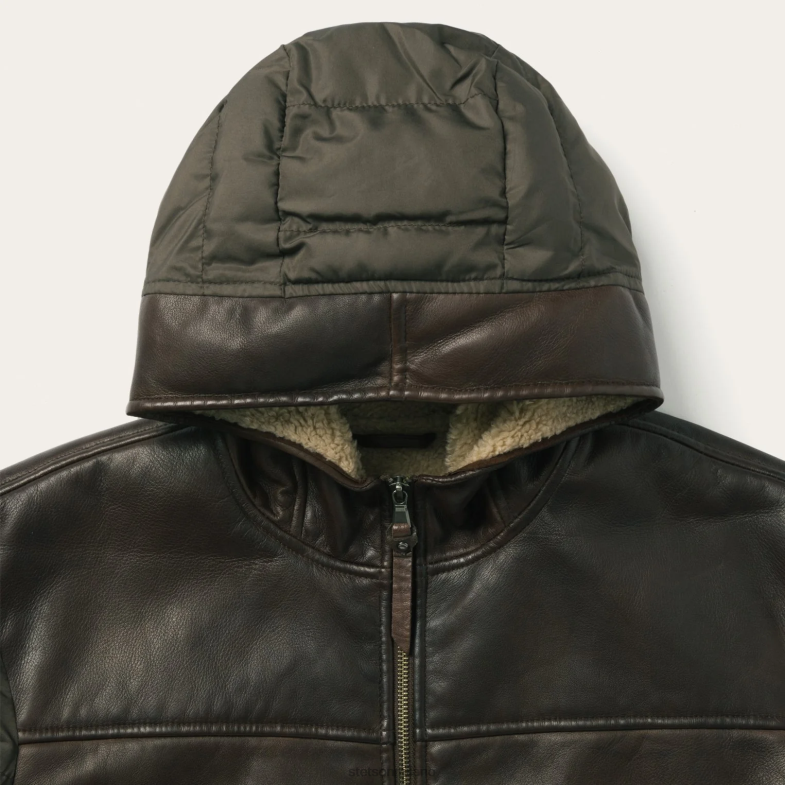 Stetson novità giacca in pelle scamosciata solida 6BP6J399 abbigliamento marrone uomini