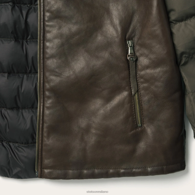 Stetson novità giacca in pelle scamosciata solida 6BP6J399 abbigliamento marrone uomini