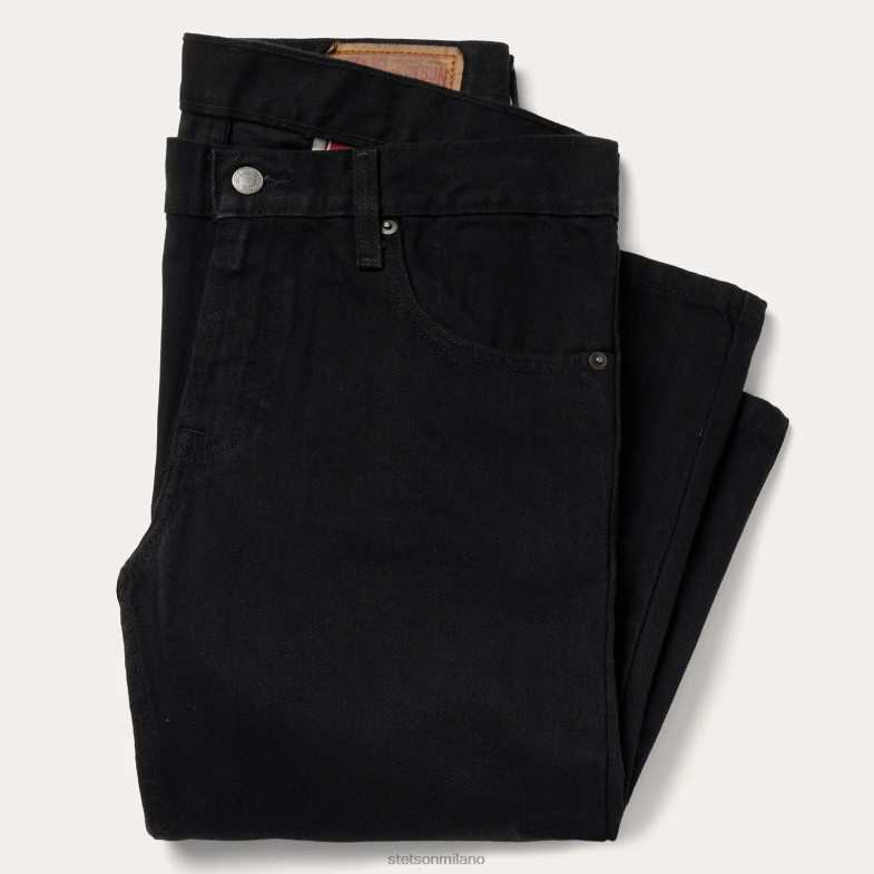 Stetson Jeans 1120 slim fit a gamba dritta standard 6BP6J380 abbigliamento nero uomini