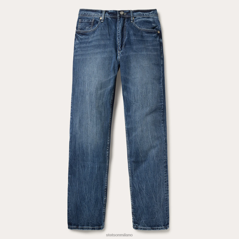 Stetson Jeans dritti standard con vestibilità 1520 6BP6J377 abbigliamento blu uomini