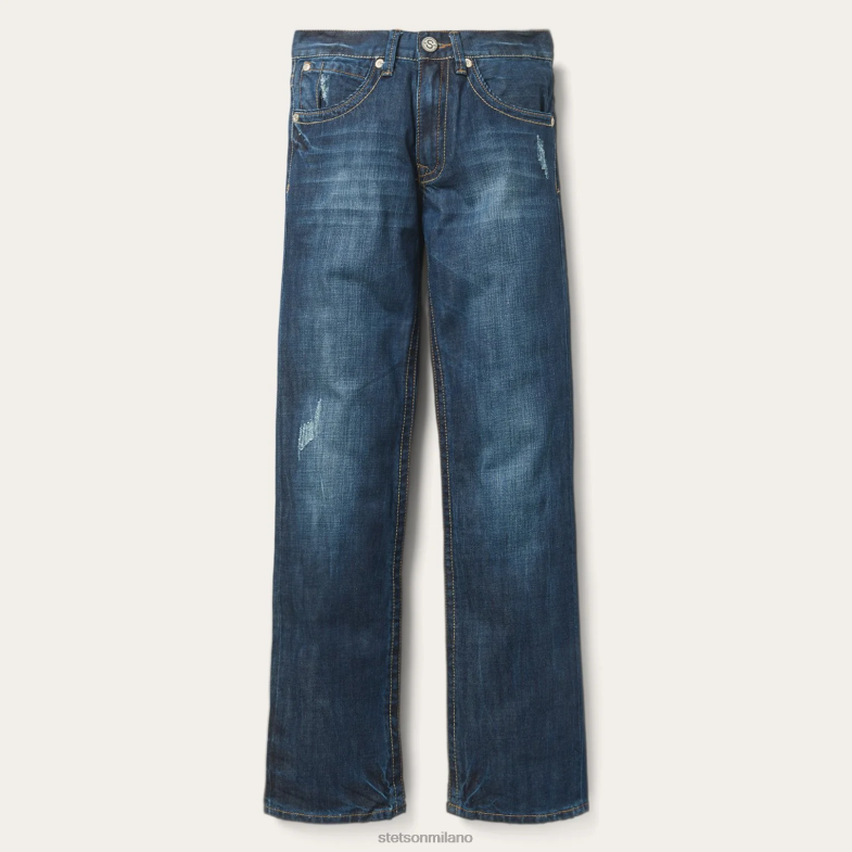 Stetson Jeans fit 1312 con dettaglio tasca posteriore 6BP6J384 abbigliamento blu uomini