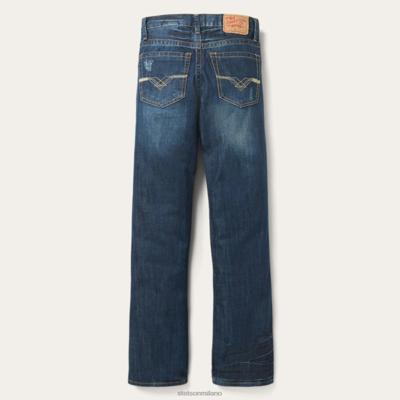 Stetson Jeans fit 1312 con dettaglio tasca posteriore 6BP6J384 abbigliamento blu uomini