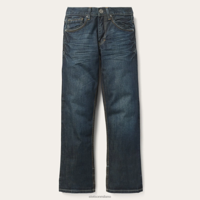 Stetson Jeans vestibilità 1312 con tasca posteriore a pezzi 6BP6J385 abbigliamento blu uomini