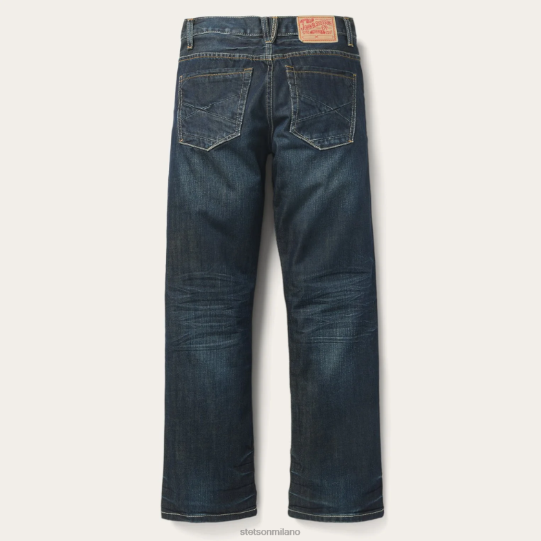 Stetson Jeans vestibilità 1312 con tasca posteriore a pezzi 6BP6J385 abbigliamento blu uomini