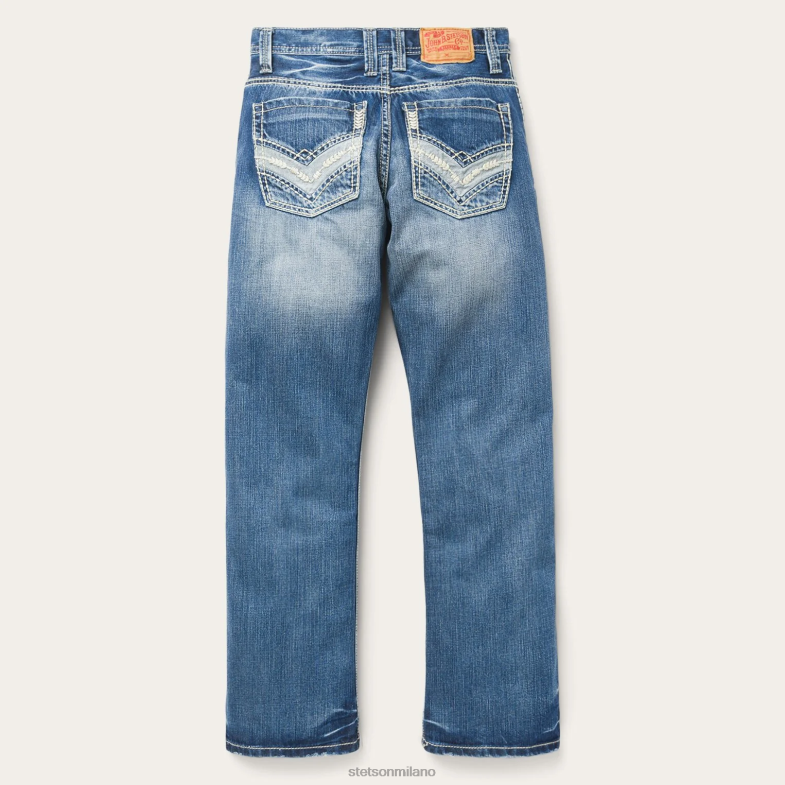 Stetson Jeans vestibilità 1312 lavaggio chiaro 6BP6J382 abbigliamento blu uomini
