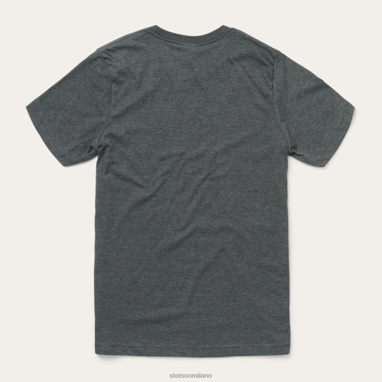 Stetson T-shirt con grafica Longhorn 6BP6J362 abbigliamento grigio uomini