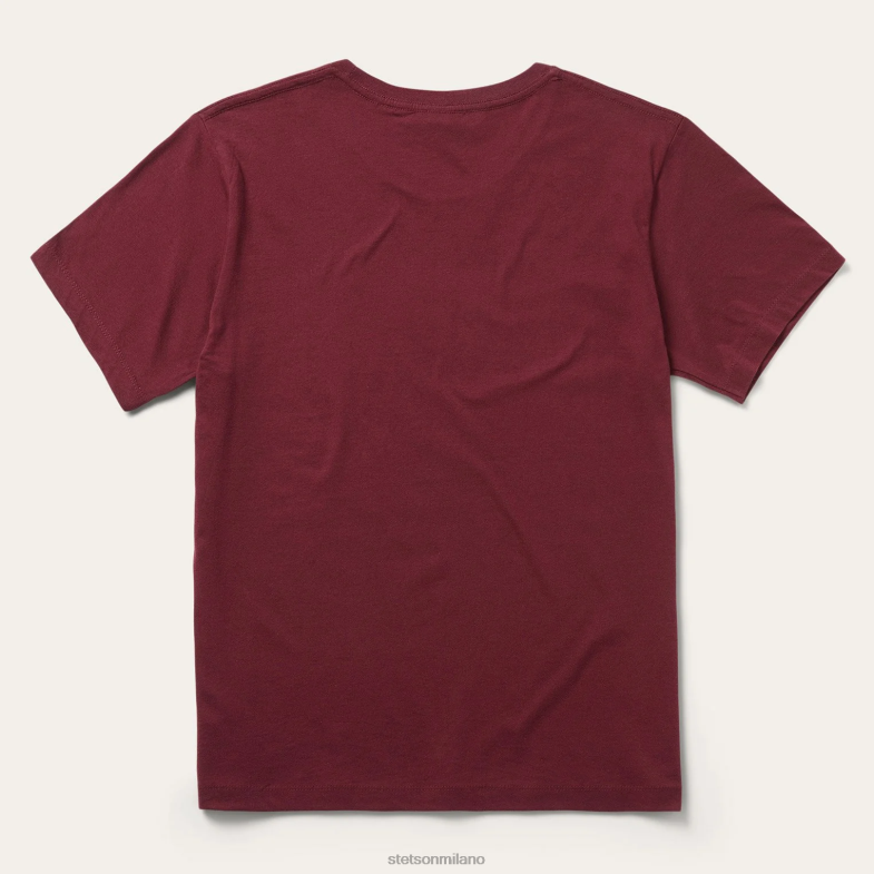 Stetson T-shirt con grafica bisonte 6BP6J374 abbigliamento rosso uomini