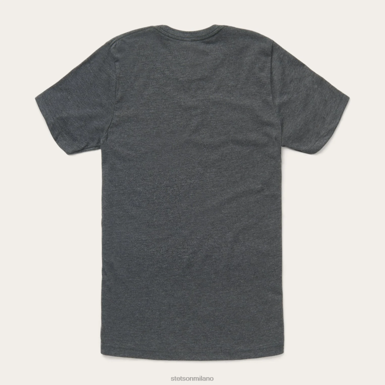 Stetson T-shirt grafica del 1865 6BP6J367 abbigliamento grigio uomini