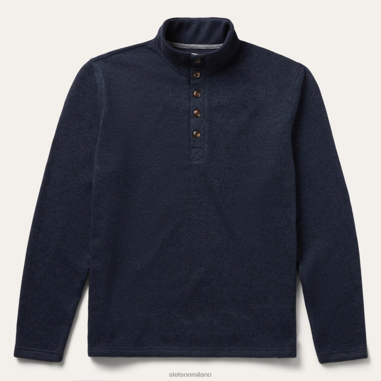Stetson maglione lavorato a maglia pullover con bottoni sul davanti 6BP6J401 abbigliamento blu uomini