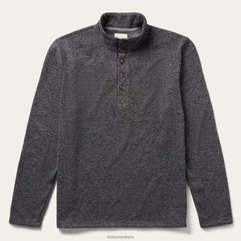 Stetson maglione lavorato a maglia pullover con bottoni sul davanti 6BP6J403 abbigliamento grigio uomini