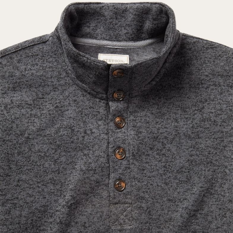 Stetson maglione lavorato a maglia pullover con bottoni sul davanti 6BP6J403 abbigliamento grigio uomini
