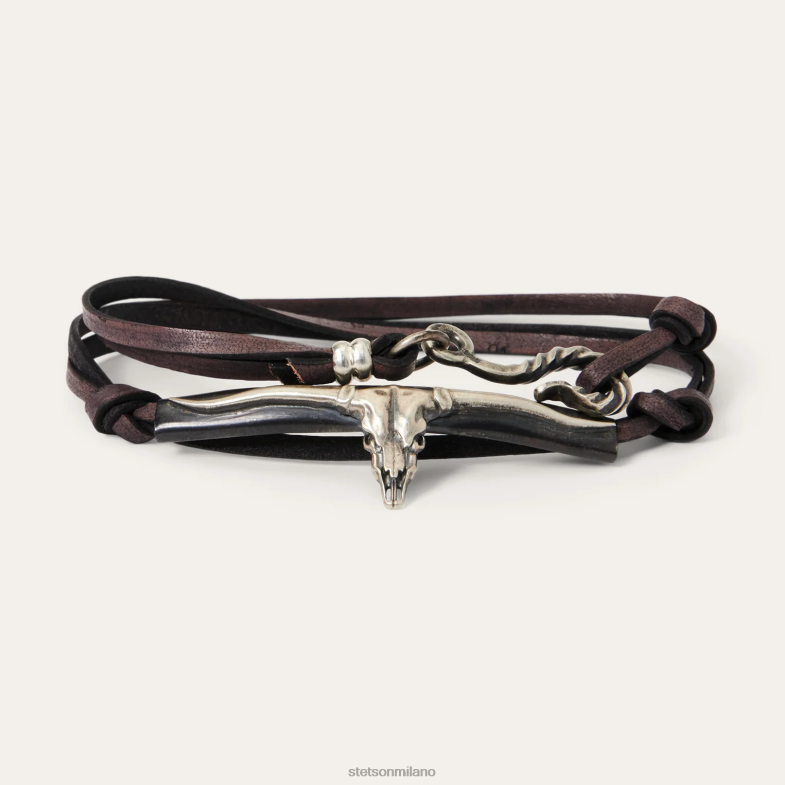 Stetson braccialetto avvolgente in corno lungo 6BP6J425 accessorio un colore uomini