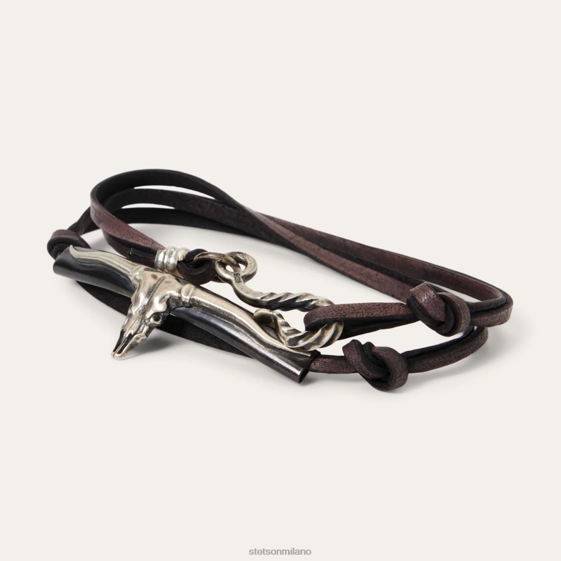 Stetson braccialetto avvolgente in corno lungo 6BP6J425 accessorio un colore uomini