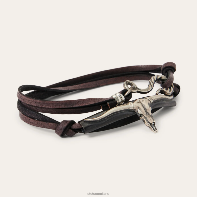 Stetson braccialetto avvolgente in corno lungo 6BP6J425 accessorio un colore uomini