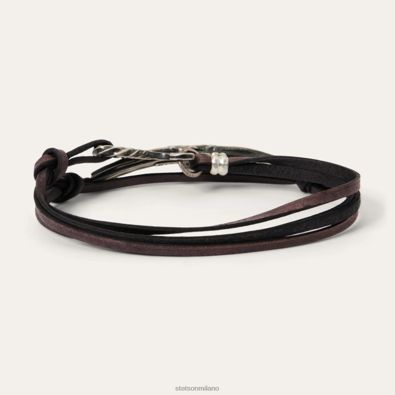 Stetson braccialetto avvolgente in corno lungo 6BP6J425 accessorio un colore uomini