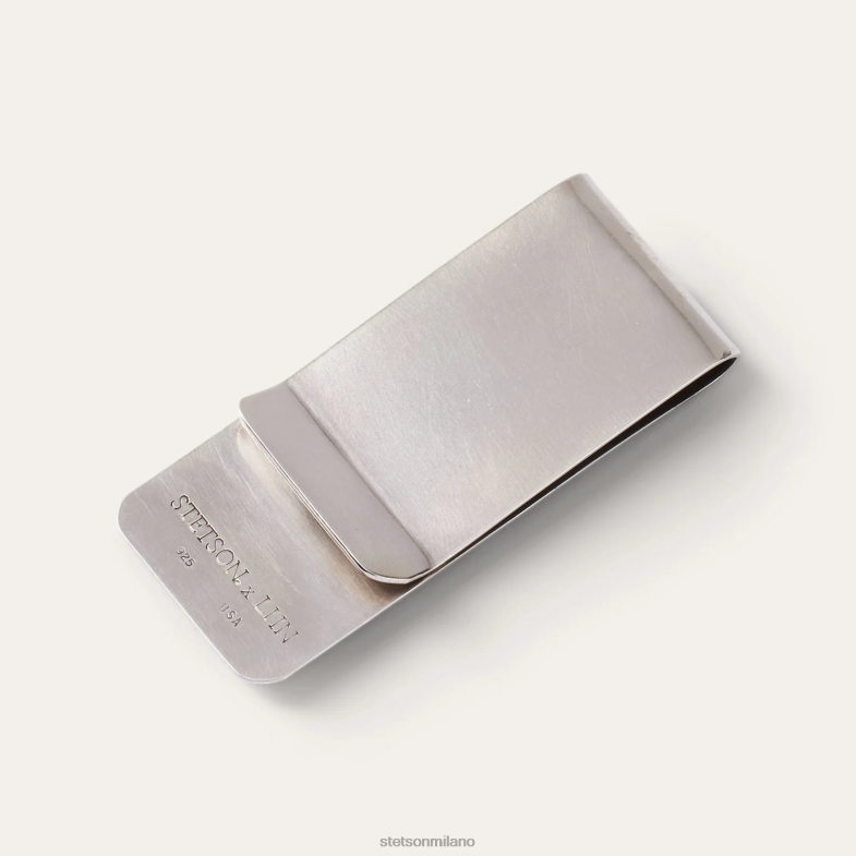 Stetson fermasoldi in bufalo americano 6BP6J418 accessorio argento sterling uomini