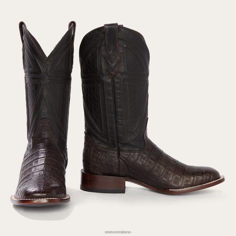 Stetson Kaycee stivale da cowboy marrone con pancia di caimano 6BP6J220 calzature abbronzatura uomini